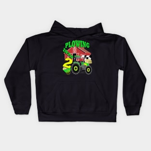 Birthday 2 Year Old Farming Themed Party, Cute Farm Second Birthday Gift Kids Hoodie